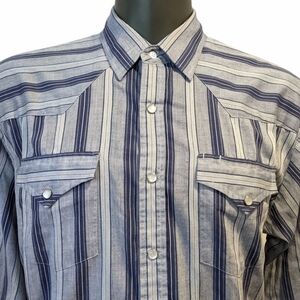 Knightsbridge blue striped western shirt XL